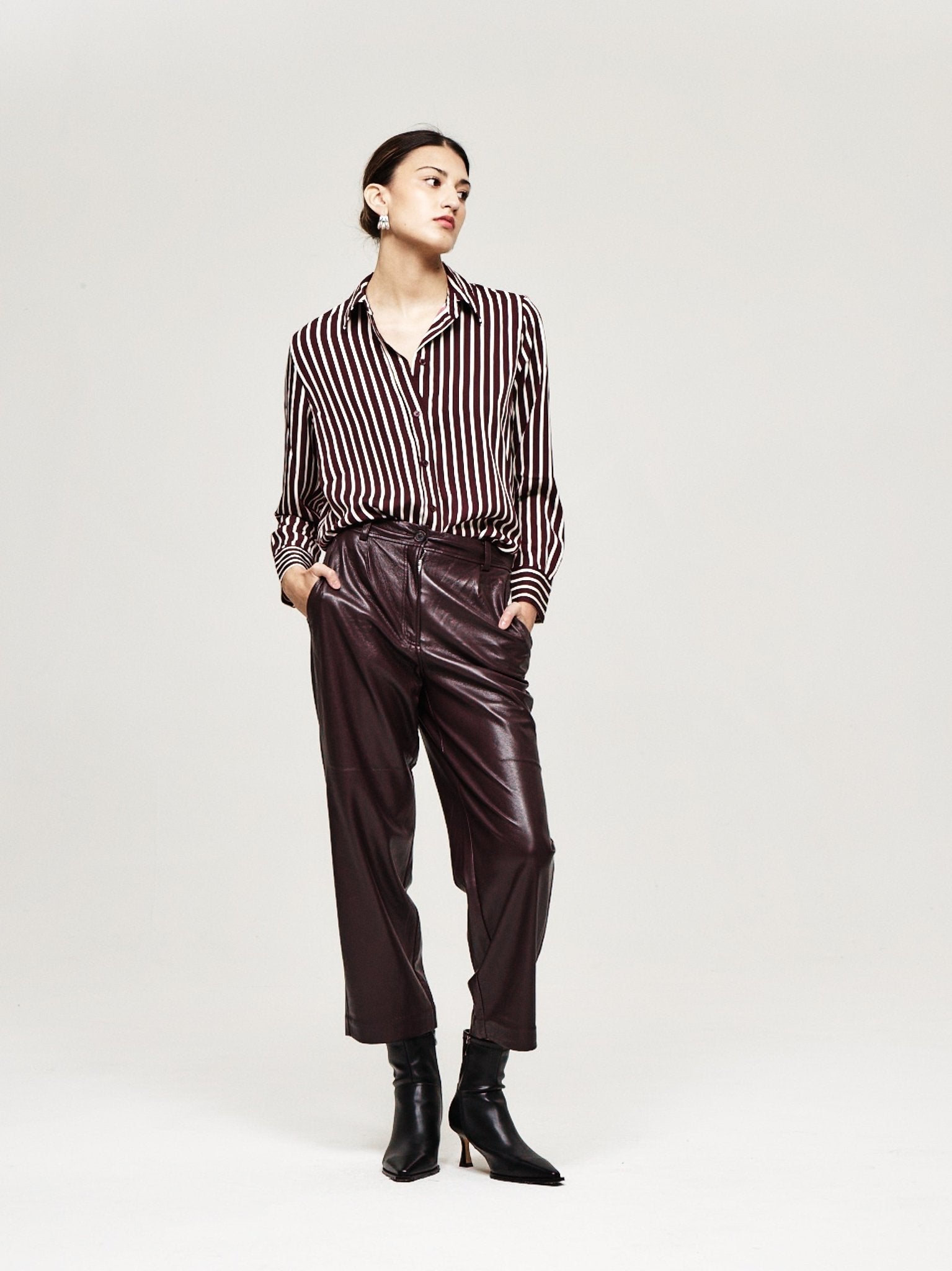 Slouchy Vegan Leather Trouser - The Reset