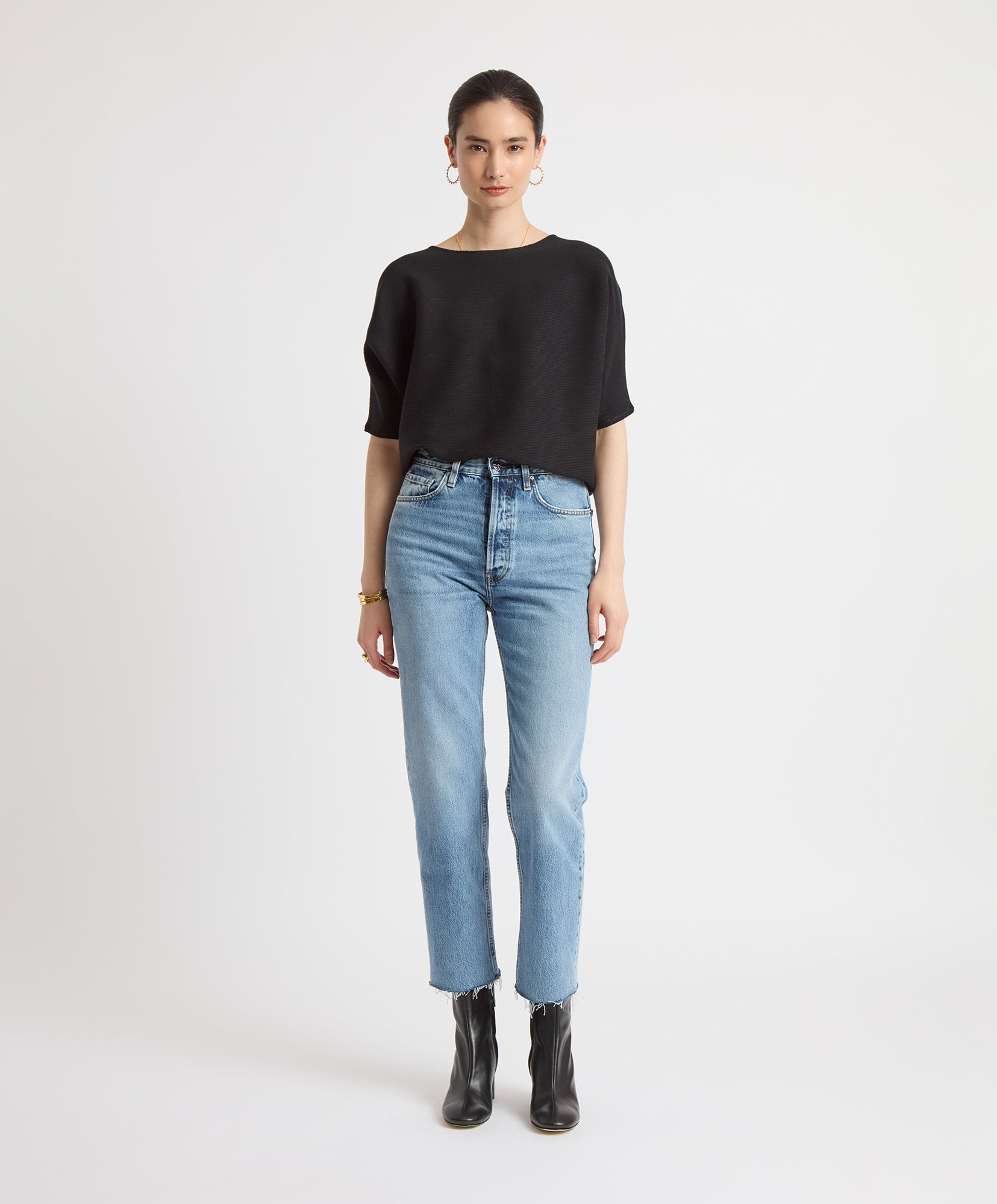 Ribbed Short Sleeve Pullover - The Reset