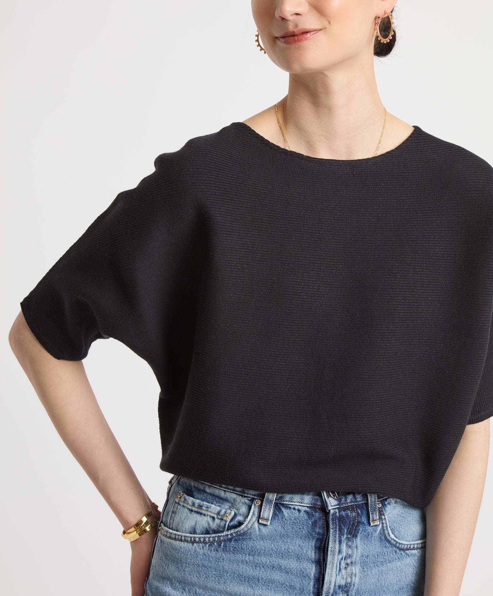 Ribbed Short Sleeve Pullover - The Reset