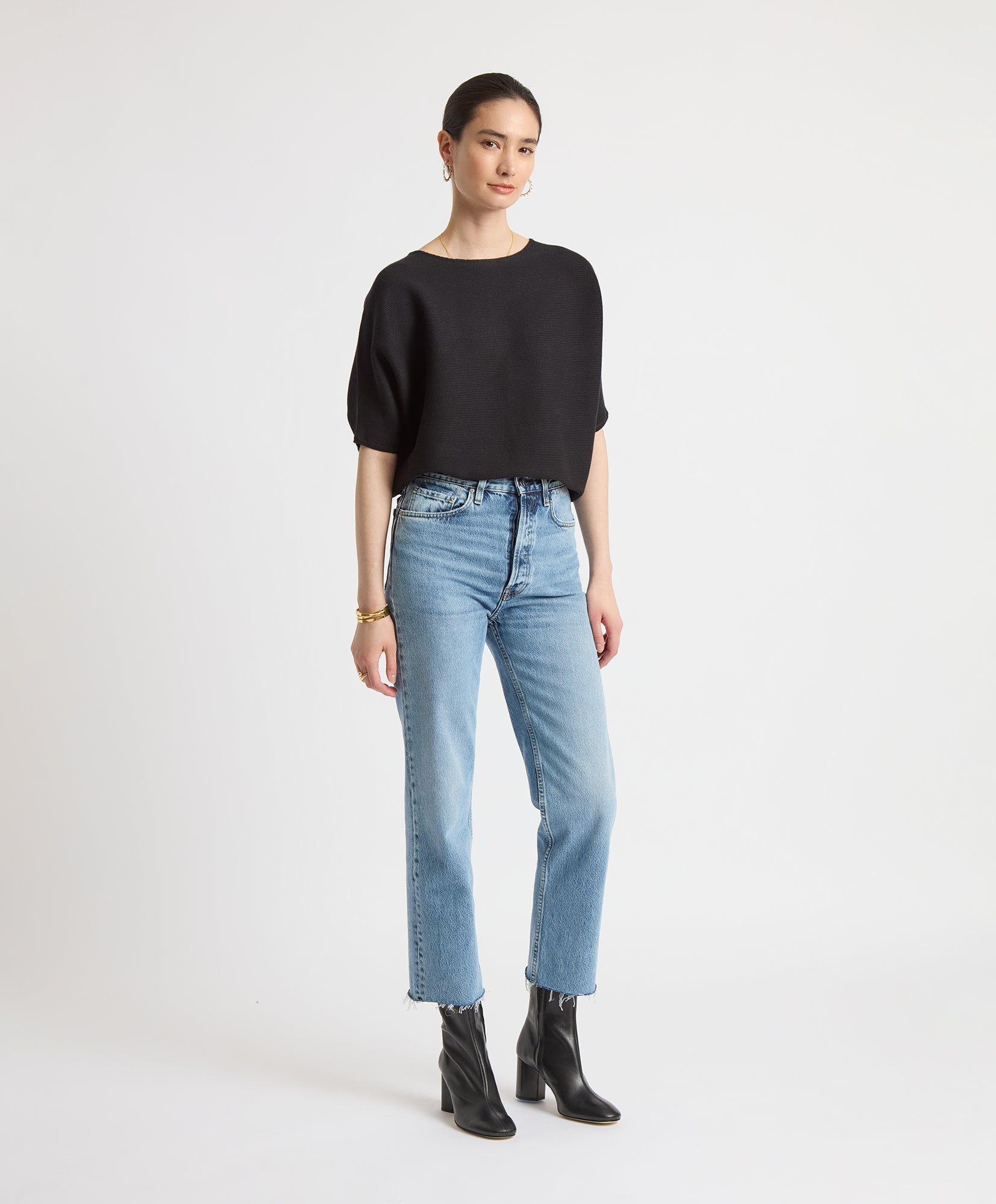 Ribbed Short Sleeve Pullover - The Reset