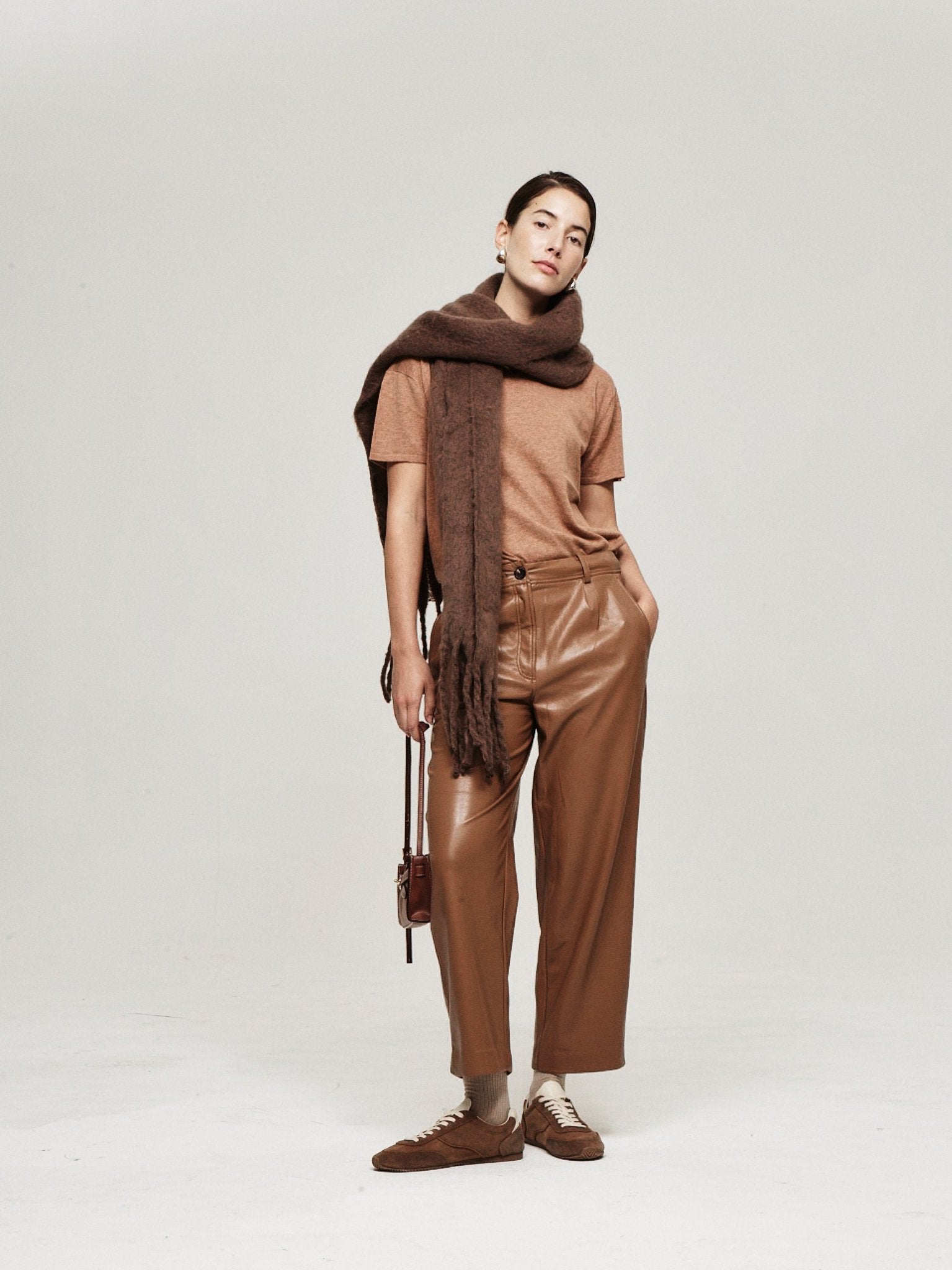 Slouchy Vegan Leather Trouser - The Reset