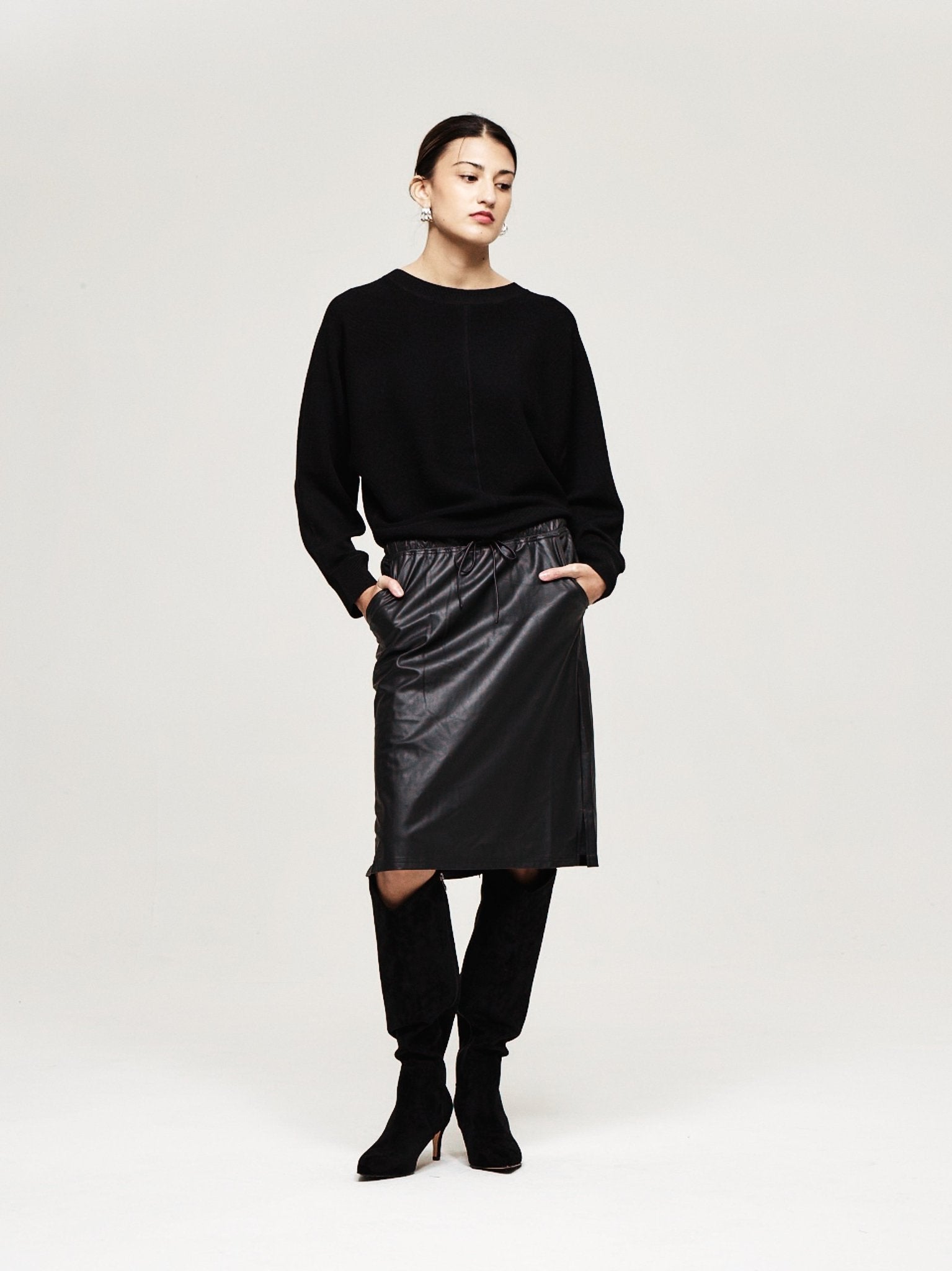 Vegan Leather Aline Skirt - The Reset